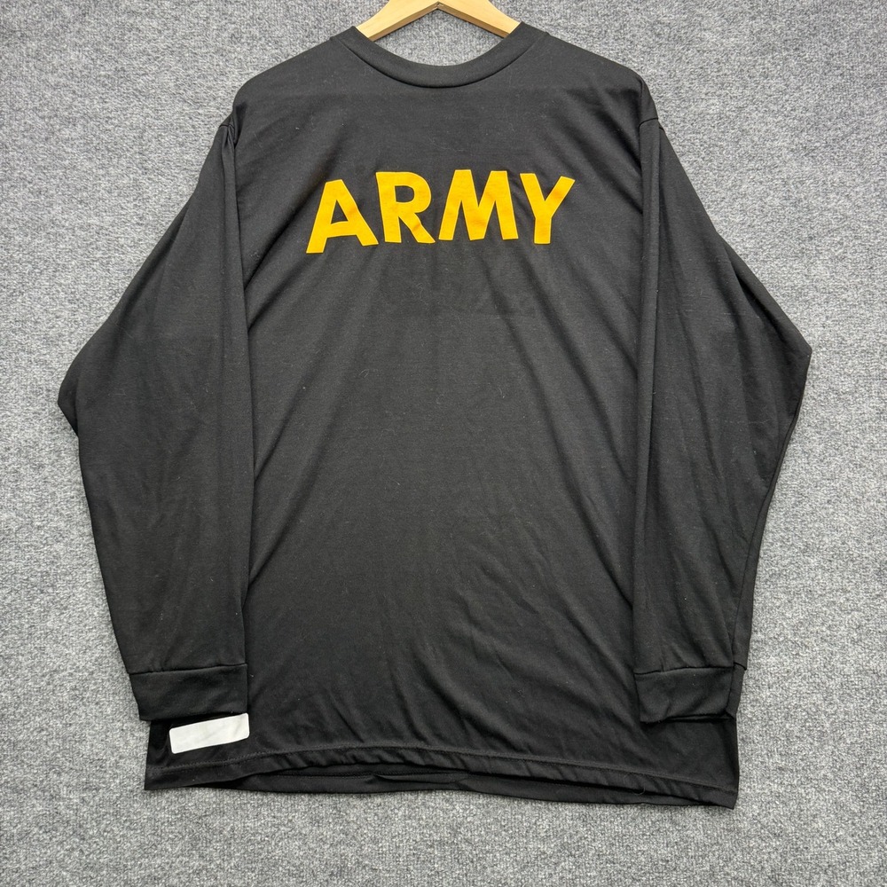 UNICOR APFU Physical Fitness Uniform T-Shirt Mens L Black Long Sleeve Running